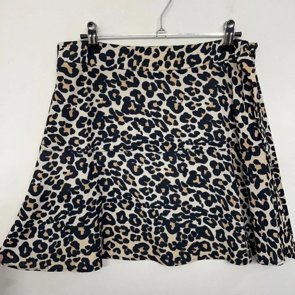 Topshop Leopard Animal Ruffle Hem Mini Skirt 8 - Picture 6 of 13